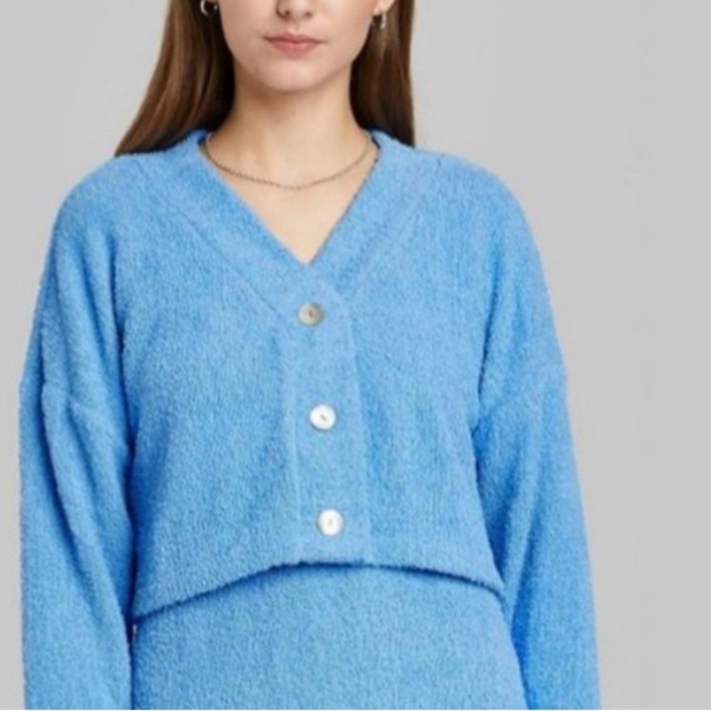Wild Fable Light Blue Terry Knit Sweater